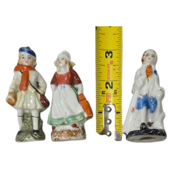 3 Vintage Folk Art Figurines Porcelain Dutch Woman Colonial Man European Japan - Picture 9 of 10